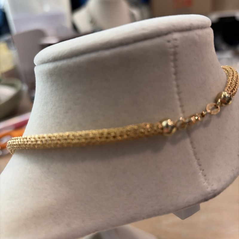 Itaor Vintage Gold Vermeil 925 Sterling Silver Woven Mesh Necklace - 16” gallery