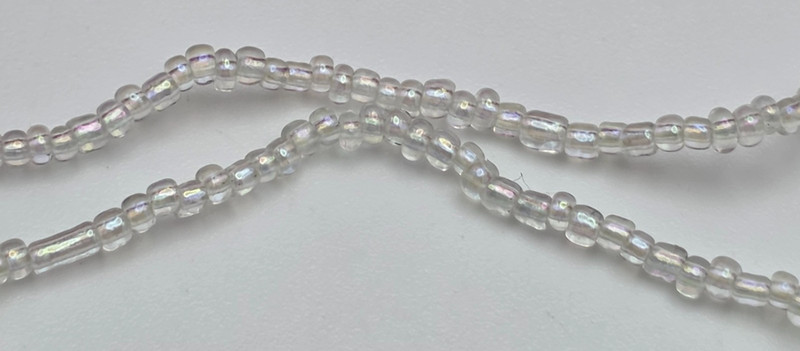 Aurora Borealis AB Crystal Beaded Necklace 36” Opera Length Continuous No Clasp gallery