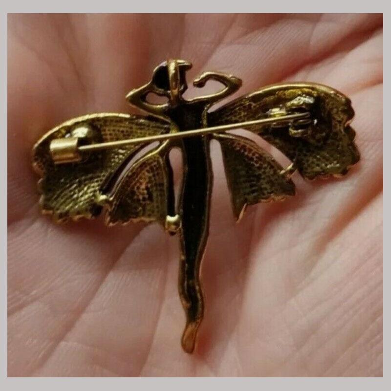 Vintage Art Nouveau Style Fairy Nymph Pendant Brooch Shawl Pin Jewelry Gift gallery
