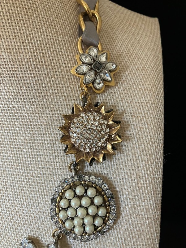 Carolee Maximalist Necklace Chunky Ribbon Chain Adjustable Statement gallery
