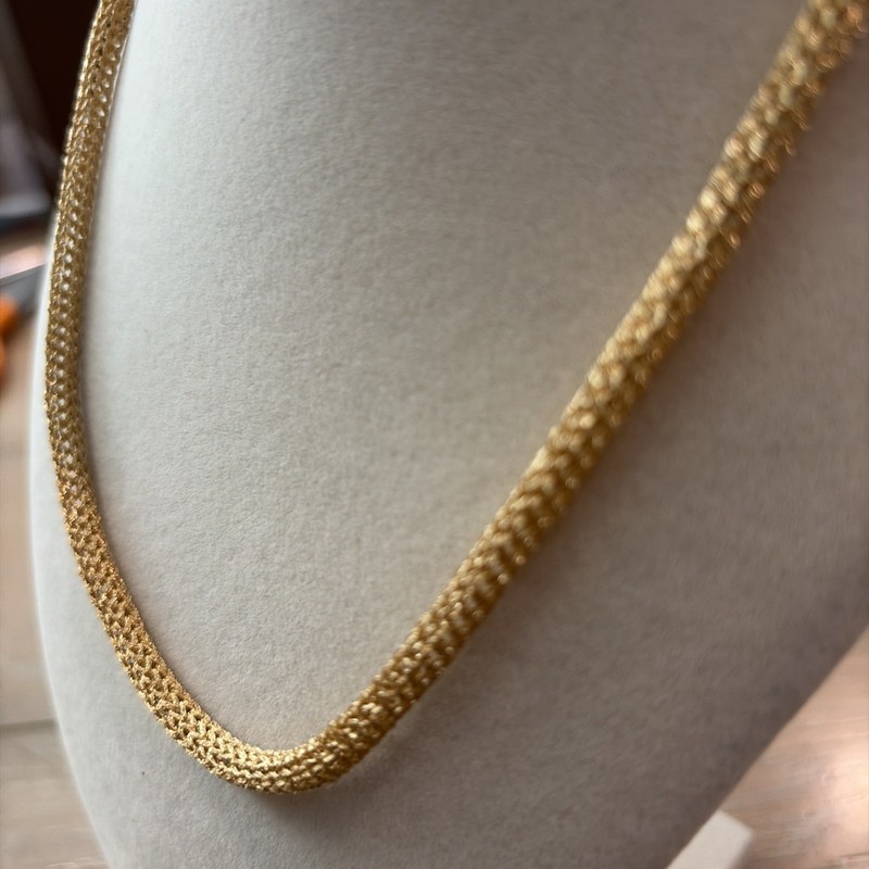 Itaor Vintage Gold Vermeil 925 Sterling Silver Woven Mesh Necklace - 16” gallery