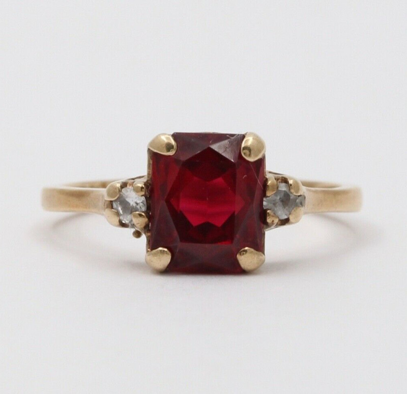 Victorian Ruby Diamonds 10K Rose Gold Ring