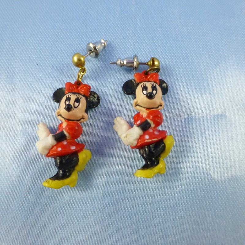 Vintage Minnie Mouse Dangle Earrings Cute Plastic gallery