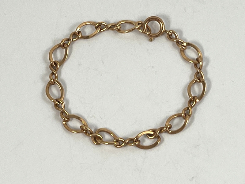 1/20 12KGF GOLD FILLED CHAIN VINTAGE BRACELET 7″