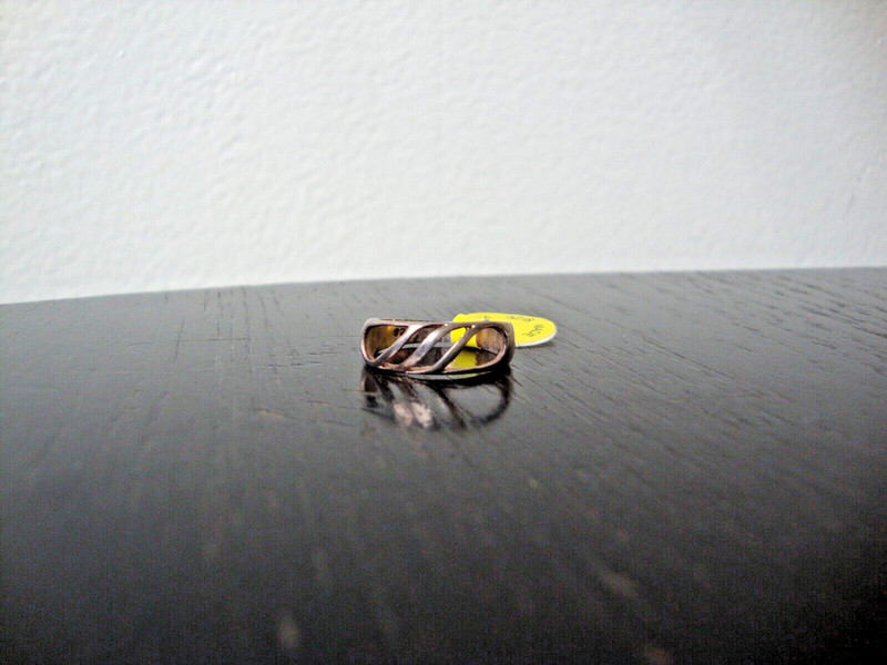 VINTAGE 1970-80 RETRO MOD NEGATIVE SPACE RING STERLING SILVER STAMPED 925 SZ 6 gallery