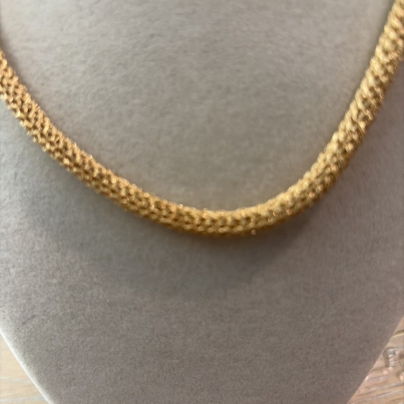 Itaor Vintage Gold Vermeil 925 Sterling Silver Woven Mesh Necklace - 16” gallery
