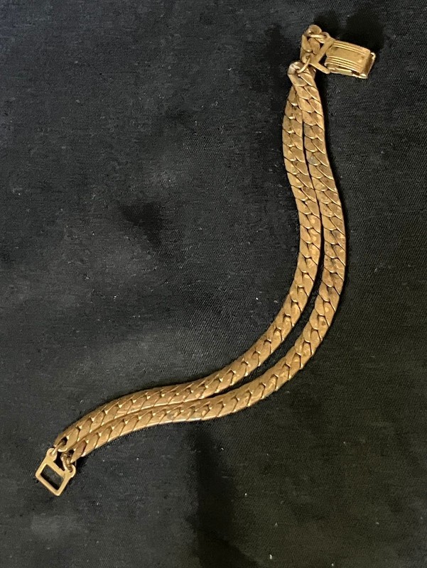 Vintage Coro Double Flat Chain Bracelet Herringbone Snake Style Links READ