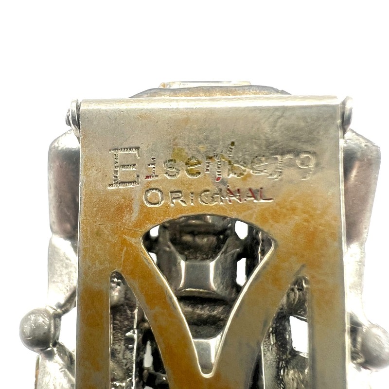 Vintage Eisenberg Original Signed Art Deco Clear Crystal Dress Clip gallery