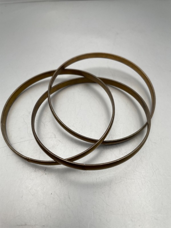 Copper Bangle Bracelet Set 3 Intertwined Stackable Narrow 7.5”