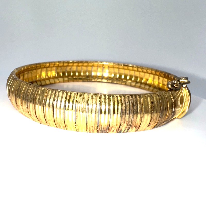 Itaor Italy vintage 925 sterling silver gold vermeil flex chain bracelet 22.40g gallery