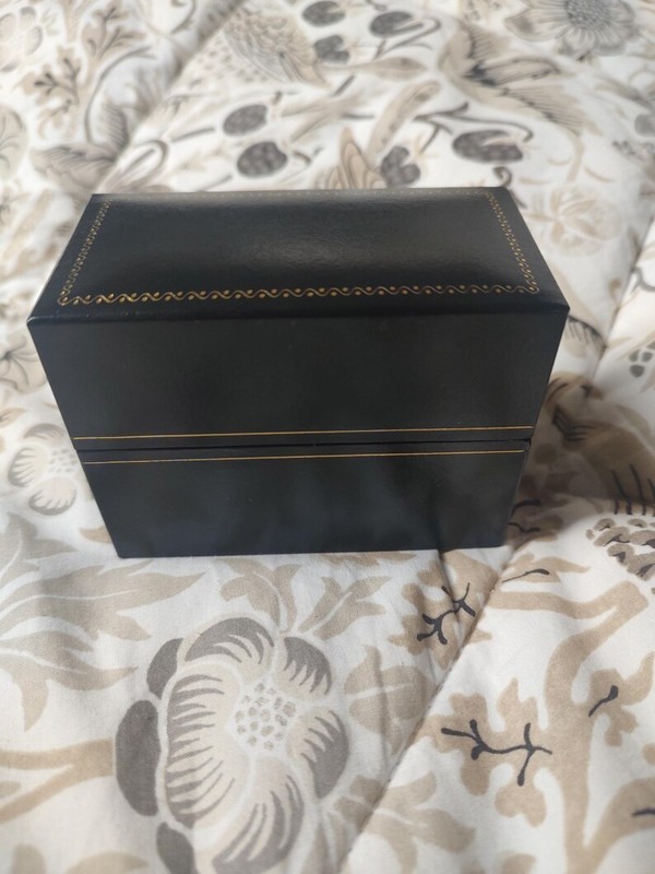 Vintage rhodium plated rhinestone hinged bangle bracelet in original box. gallery
