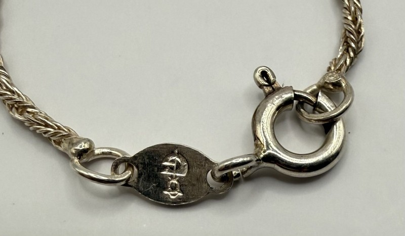Sterling Silver Vintage Pendant Carved Heart Flower Chain Sterling Silver Italy gallery