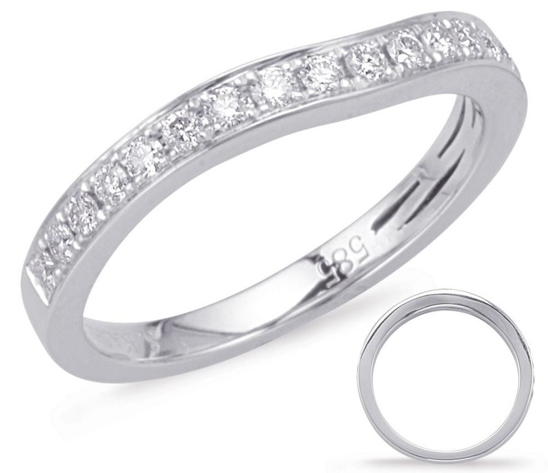 ESTATE .30CT DIAMOND 14KT WHITE GOLD 3D CHANNEL PRONG SEMI ETERNITY WAVE RING