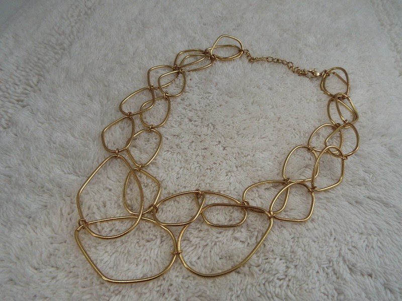 Goldtone Rings Chain Necklace (F14)