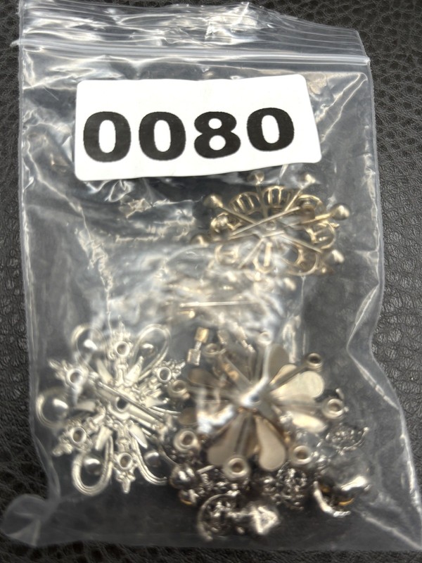 Vintage Rhinestone Brooch Lot Of 5 Floral Flower Bow Pin AB Aurora Borealis gallery