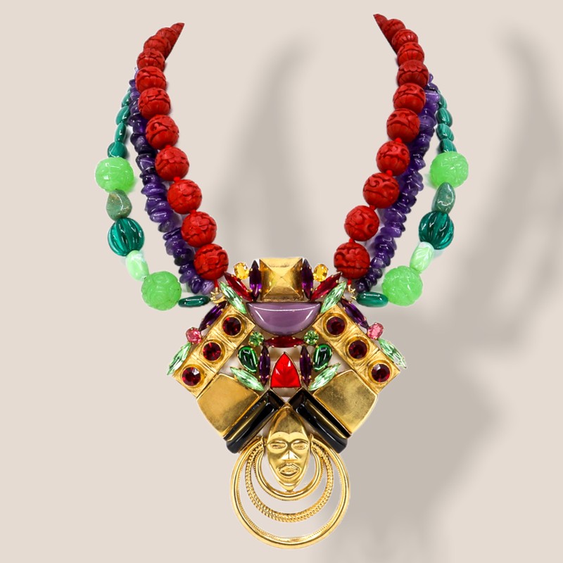 Hanna Bernhard, Haute Couture, Multistrand Ethnic Style Necklace