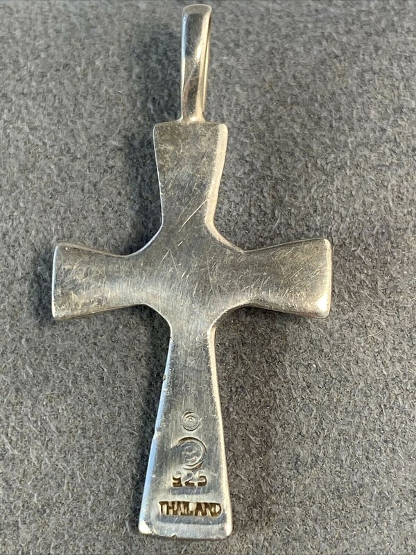 Vintage Cross Pearl Heart Estate Fine Jewelry Pre-owned Sterling Silver gallery
