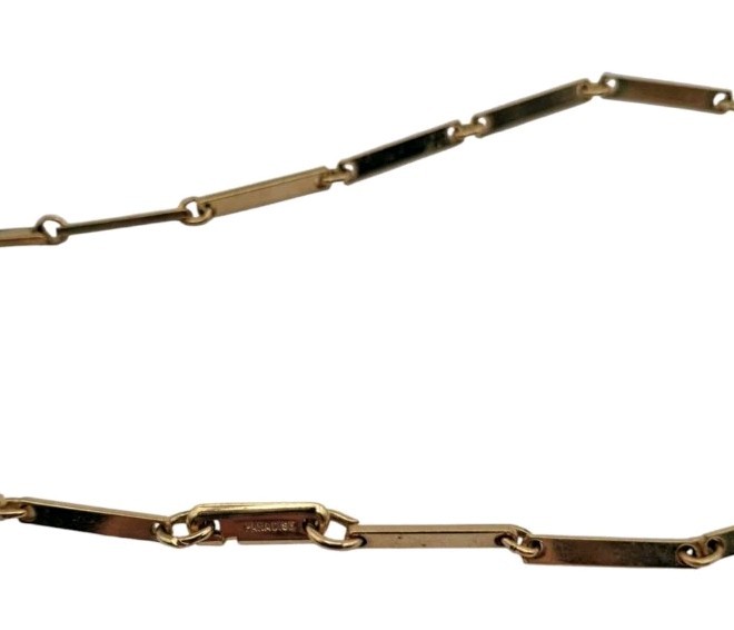 Vintage Cross Gold Tone 12 Inch Necklace and Brooch Paradise gallery