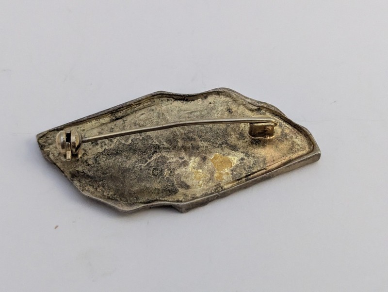 Vtg 800 Silver Gold Vermeil Ancient Roman Greek Frieze Brooch gallery