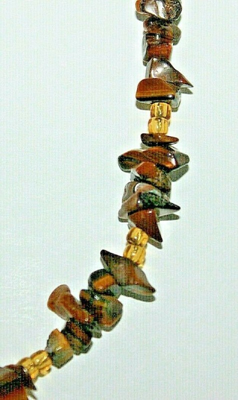 Natural Tigers Eye Gemstones Hand Carved Flower Pendant Necklace 20" 46 Grams gallery