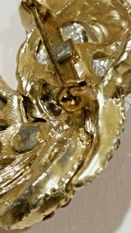 Vintage Great Horned Owl Brooch Pin Rhinestone Adorned Costume Estate Jewelry gallery