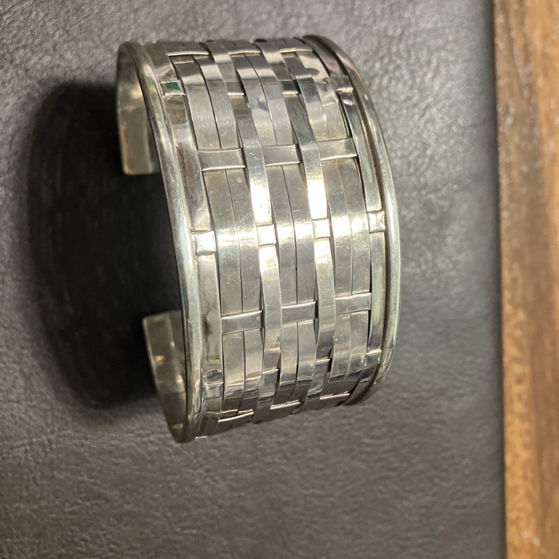 Sterling Silver 925 Cuff Woven 35 Grams Adult Unisex Adjustable gallery
