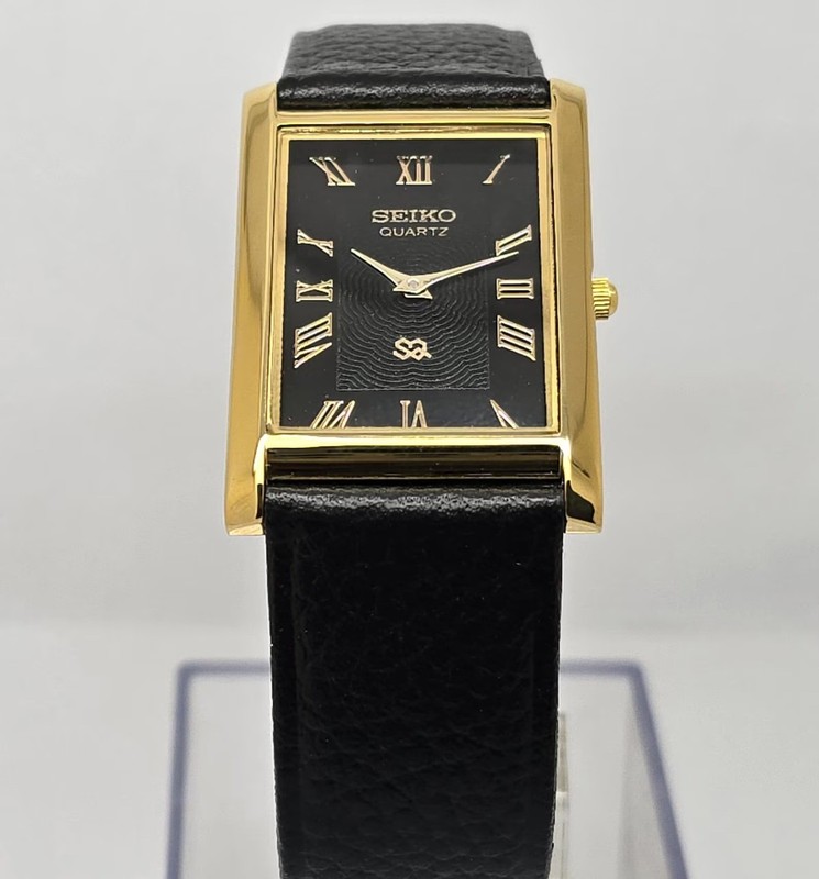 Vintage Seiko Quartz Tank Slim Men Rectangle Refurbished Japanese Wrist Watch gallery