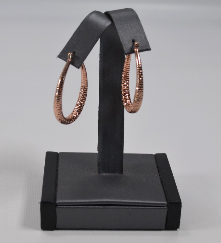 Vintage Gold Tone Pierced Loop English Lock Earrings 1.5″ Copper Color