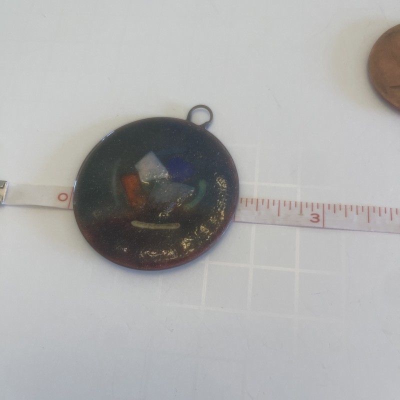 Vintage Lot Of 12 Enameled Copper Pendants gallery
