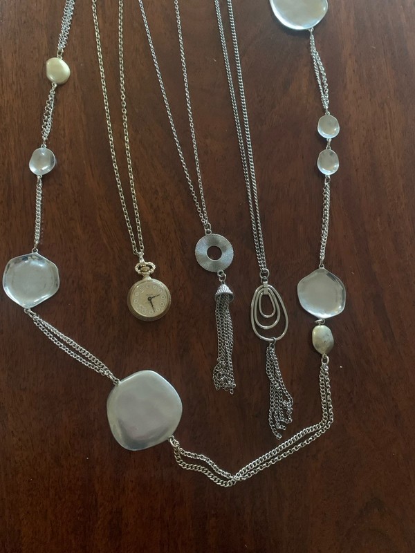 Statement Necklaces Wind Up 17 Jewel Watch Plus Silver Tone Dangles gallery