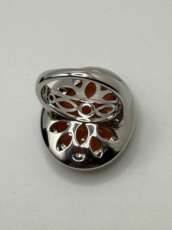 Diamonique Enlightened Sterling Silver Dancing Cameo Ring and Pendant Locket Set gallery
