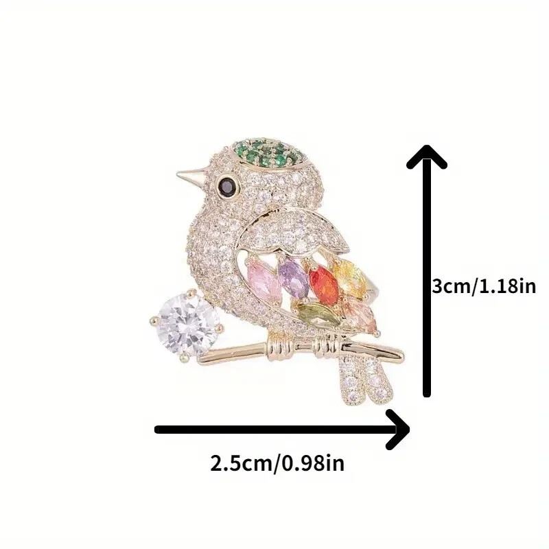 Sparkling Magpie Bird Brooch Pin-Rhinestone Crystal Jewelry for Women Dress/Coat gallery