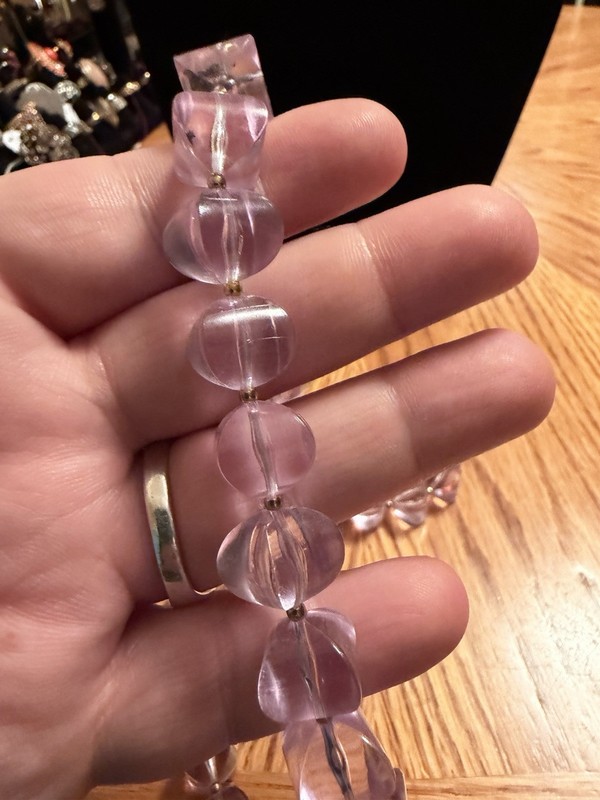 Unique Vintage Purple Acrylic Necklace With Lobster Clasp gallery