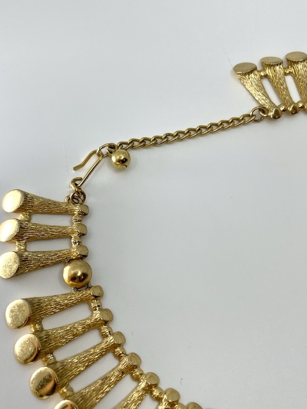 Rare Vintage Napier 1973 Pipes Of Pan Gold Tone Collar Necklace Book Piece gallery
