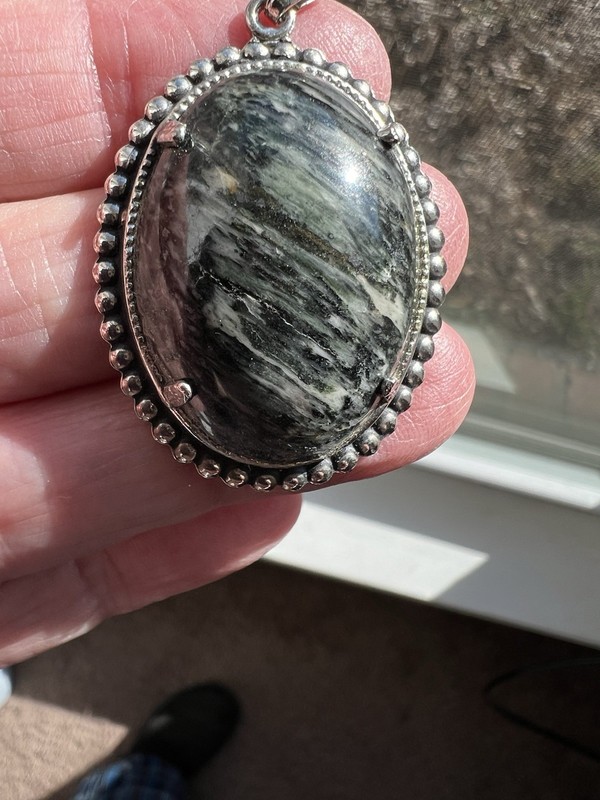 Authentic Vintage Semiprecious Gemstone Cabochon Pendant gallery