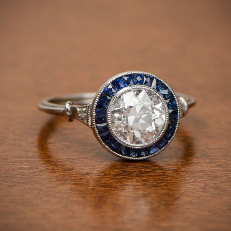 2.70CT Round Cut Lab Created Diamond Vintage Halo Ring 14K White Gold Finish