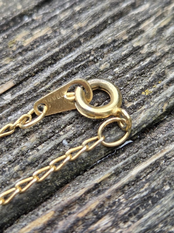 Vintage Damascene French Horn Pendant Necklace Chain Gold Tone Band Music gallery