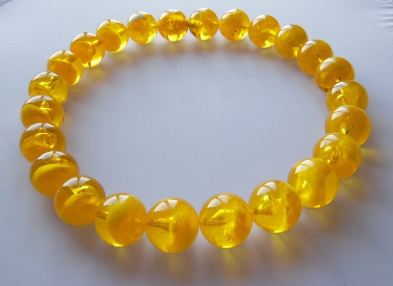 Vintage USSR 1970s Amber Imitation Beads Necklace | 60cm | 209g gallery