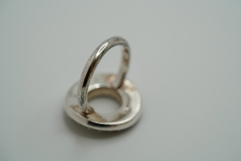 Vintage Sterling Silver CZ Circle Ring Size 6.75 JB14 gallery