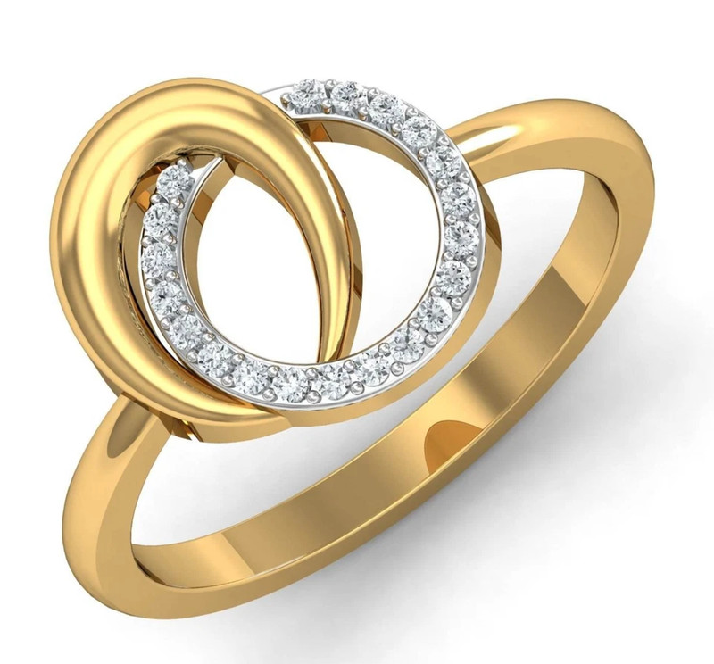 0.20TCW Round Cut White Moissanite Round Shaped Ring In Pure 10K Yellow Gold FN gallery