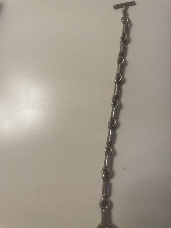 Barney's New York Silver Toggle Bracelet Handmade Signed 1995 Vaillo? gallery