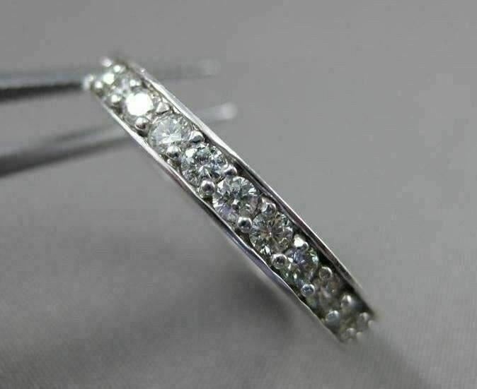 ESTATE 1.20CT ROUND DIAMOND 14KT WHITE GOLD PRONG CHANNEL ETERNITY RING #18598