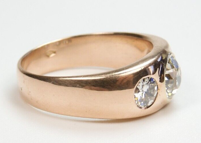 Antique 1920's European Diamond Engagement Ring 14K Rose Gold 9 UK-R1/2 EGL USA gallery