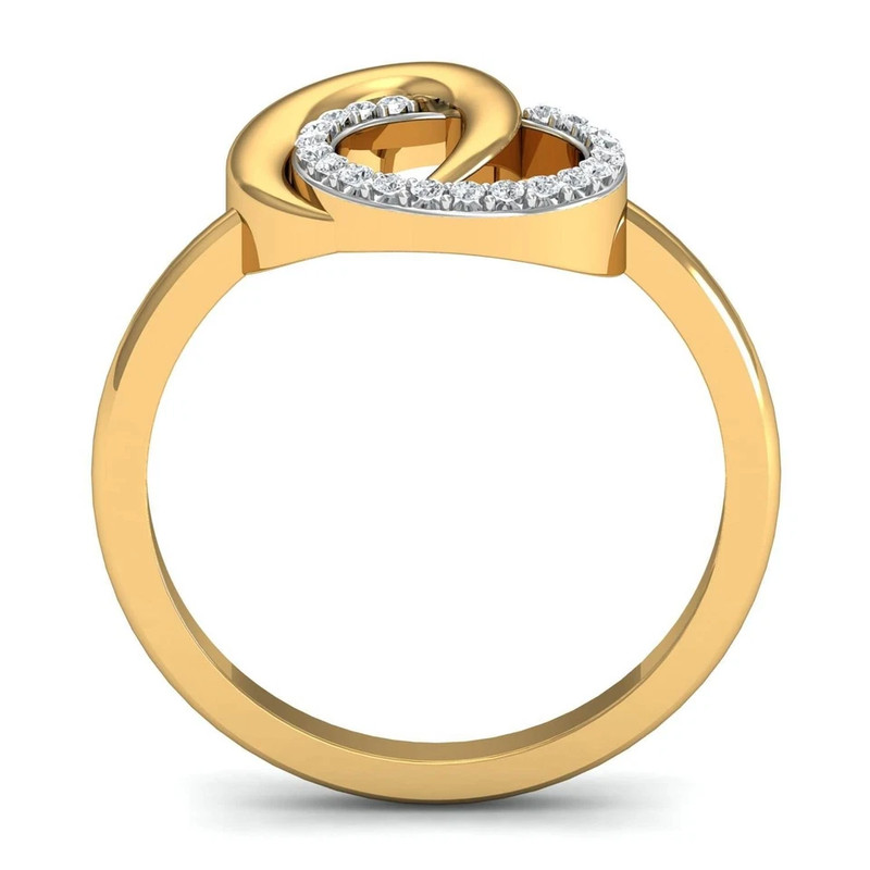 0.20TCW Round Cut White Moissanite Round Shaped Ring In Pure 10K Yellow Gold FN gallery
