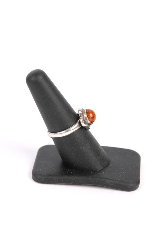 VINTAGE STERLING SILVER 925 BALTIC AMBER RING~SIZE 7.25 ~ w/ Hallmark gallery