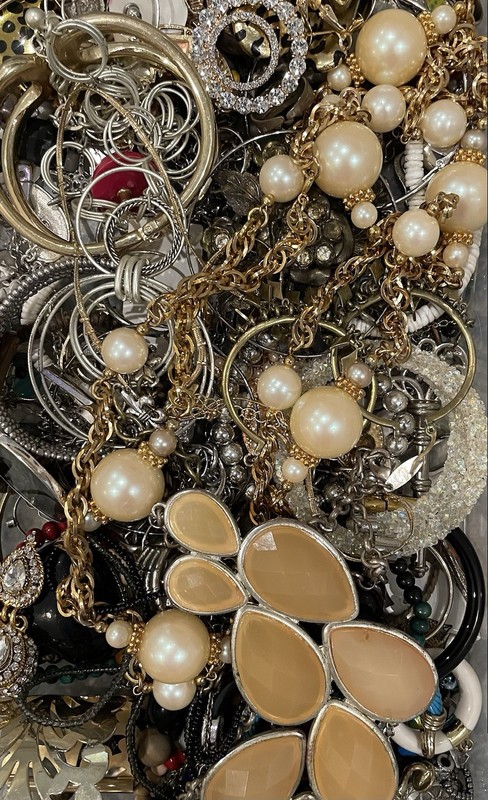 Unsearched Vintage To Modern New Junk Resell Crafts Jewelry Lot 3 Lbs gallery