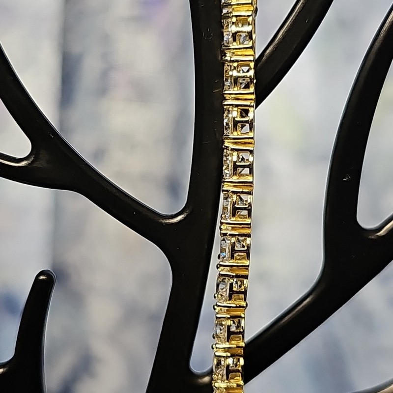 Gold Over Sterling Silver 8in 5 MM CZ Tennis Bracelet 15g gallery