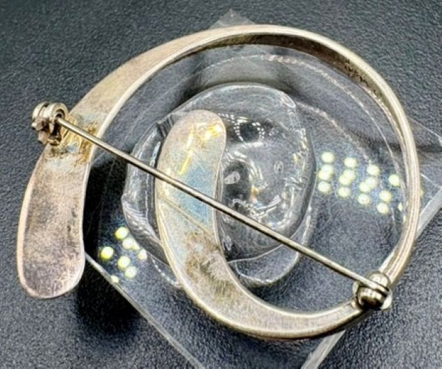 Vintage Sterling Silver Modernist Swirl Brooch Pin Hallmarked 925 Abstract Desig gallery