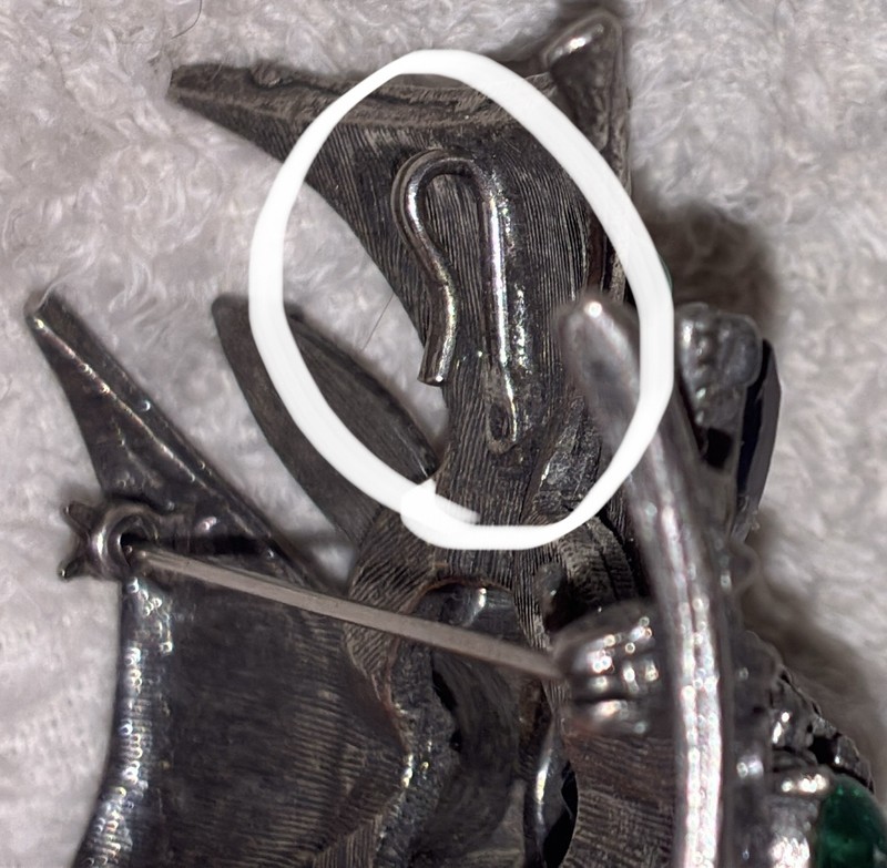 Vintage FLORENZA pendant brooch MALTESE CROSS IRON unknown gemstone medieval gallery