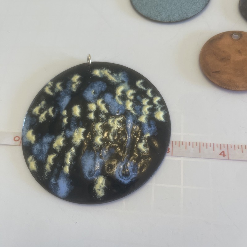 Vintage Lot Of 12 Enameled Copper Pendants gallery